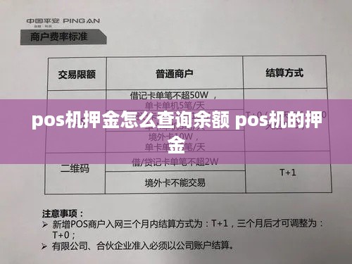 pos机押金怎么查询余额 pos机的押金