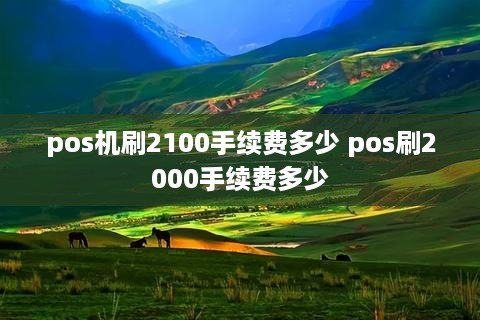 pos机刷2100手续费多少 pos刷2000手续费多少