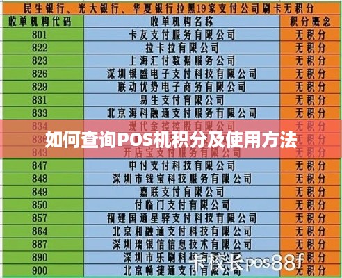 如何查询POS机积分及使用方法