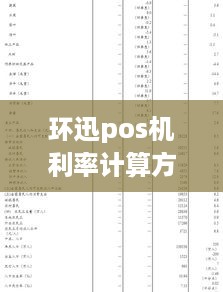 环迅pos机利率计算方法解析及影响因素探讨