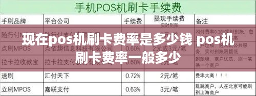 现在pos机刷卡费率是多少钱 pos机刷卡费率一般多少