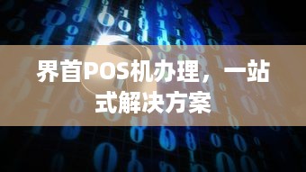 界首POS机办理，一站式解决方案