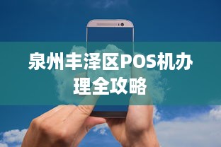 泉州丰泽区POS机办理全攻略